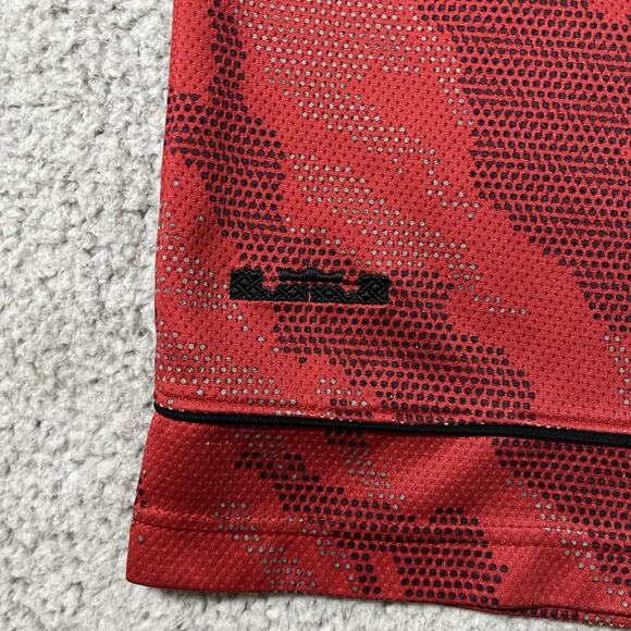 Nike Basketball Shorts Mens L Red Lebron James Geometric Training Drawstring - Picture 5 of 14